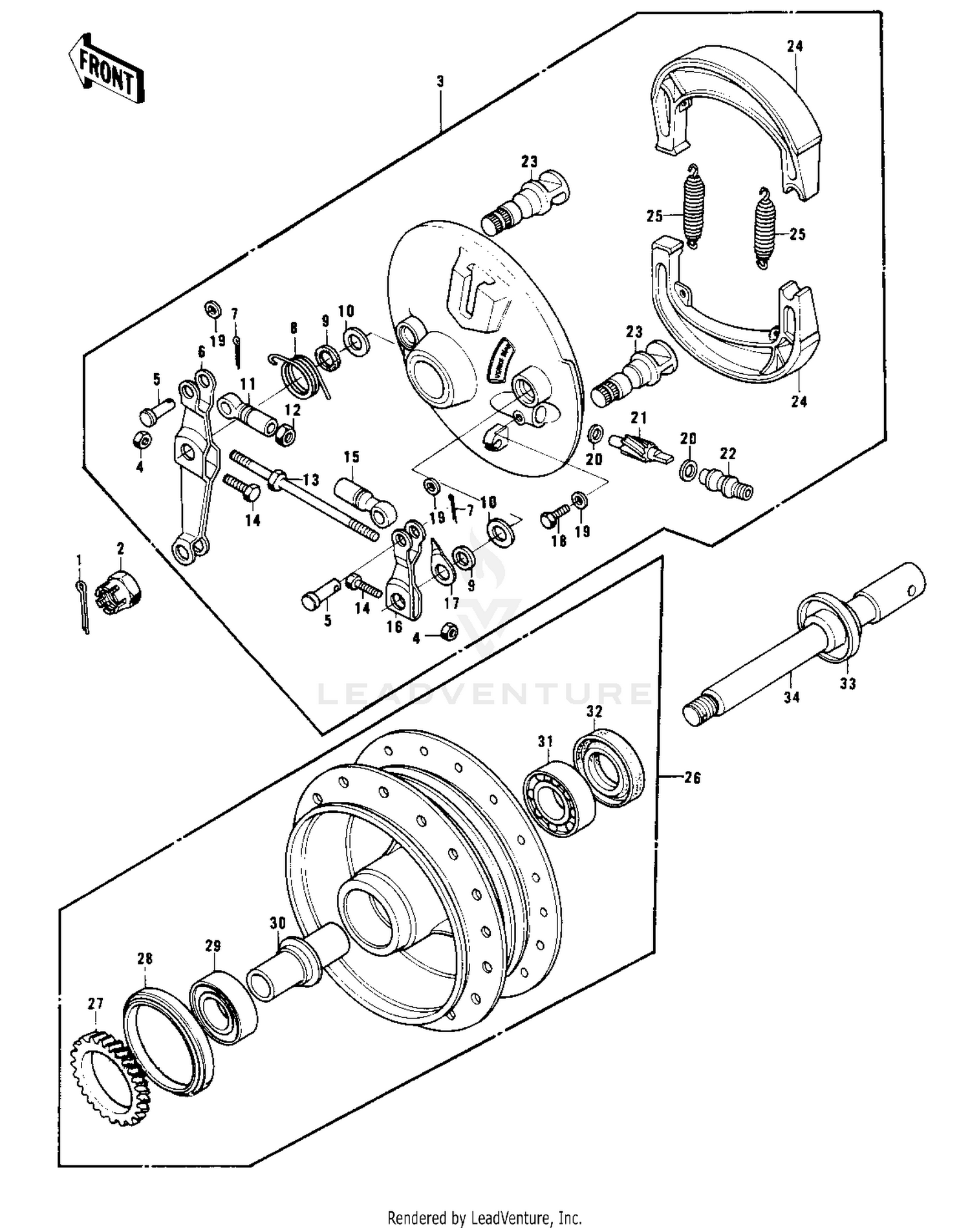 FRONT HUB/BRAKE
