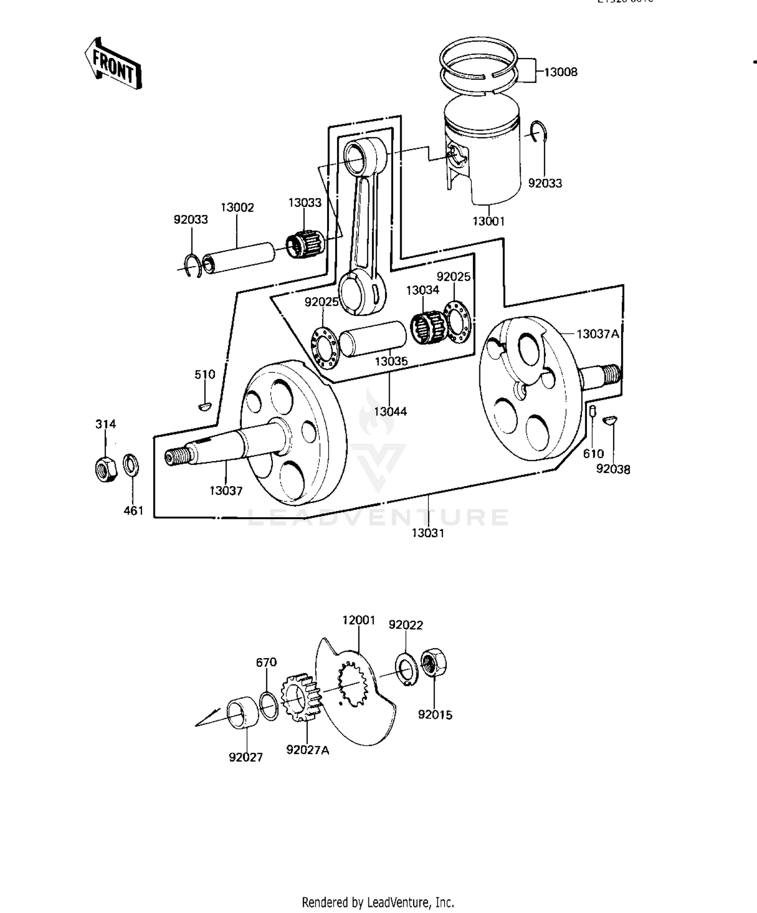 CRANKSHAFT/PISTON/ROTARY VALVE ('82-'83