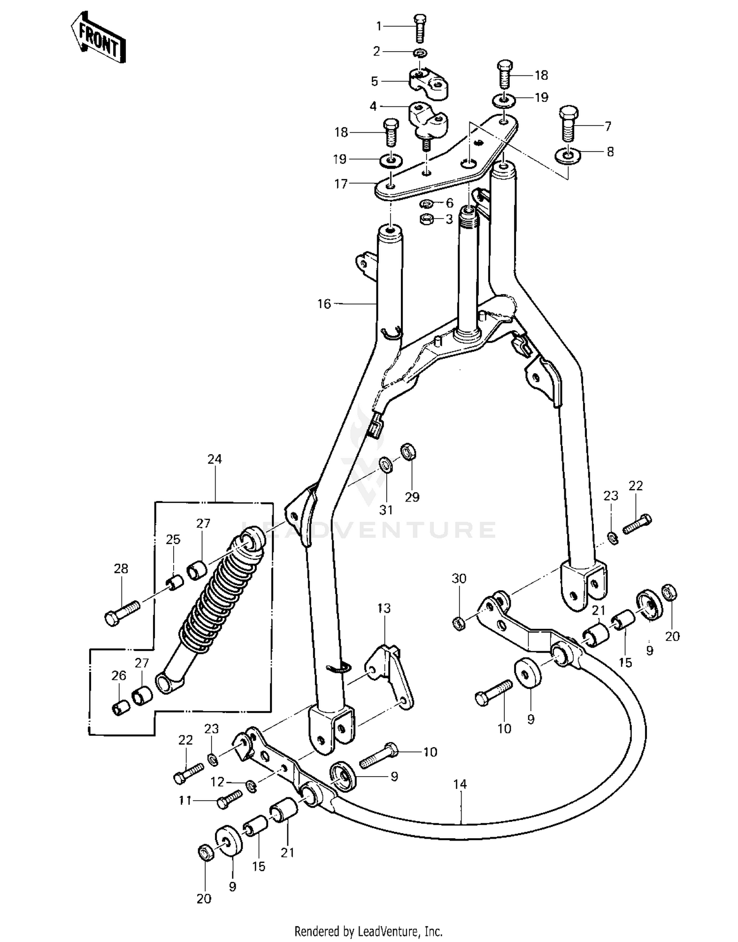 FRONT FORK ('83 KLT200-C1)