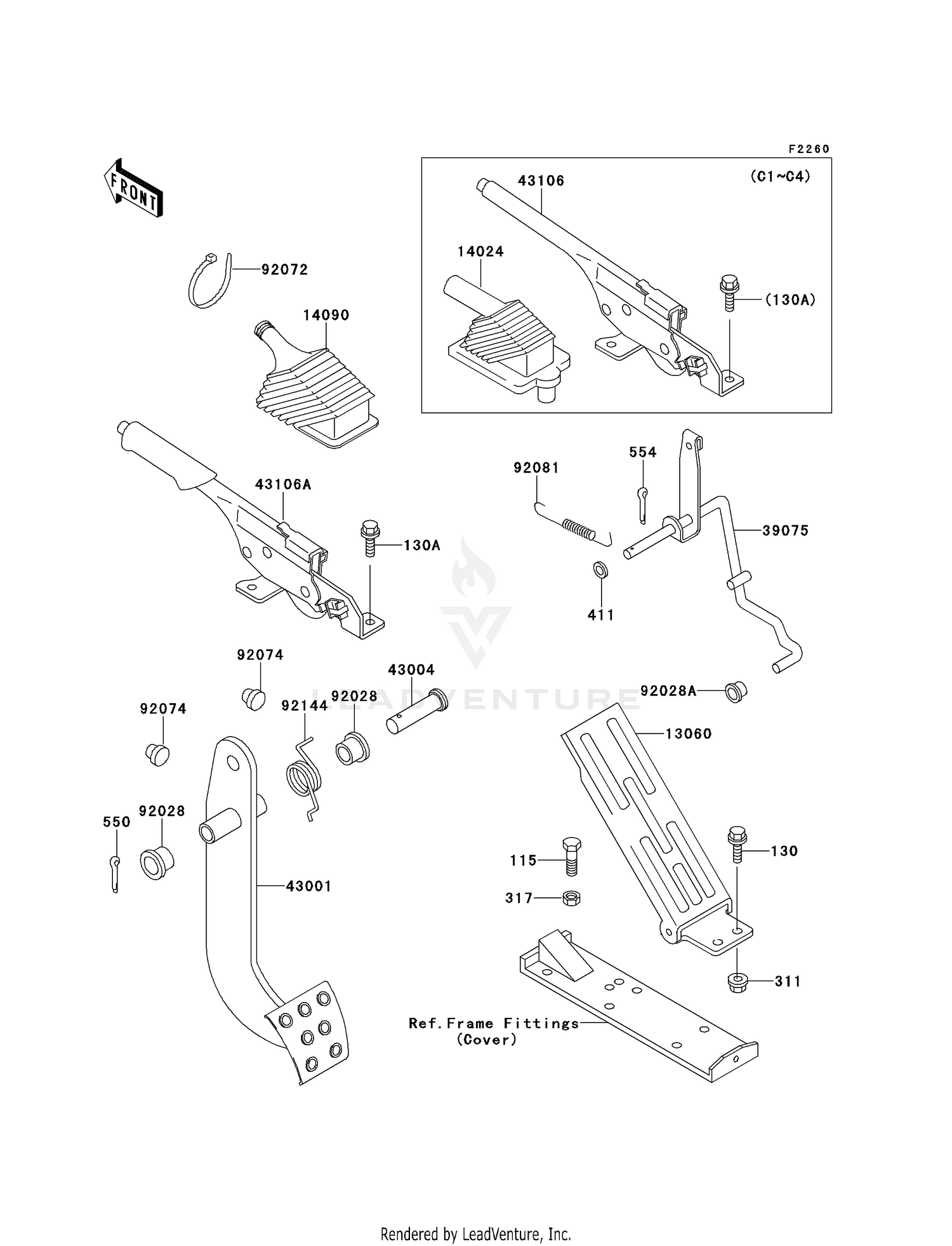 BRAKE PEDAL/THROTTLE LEVER