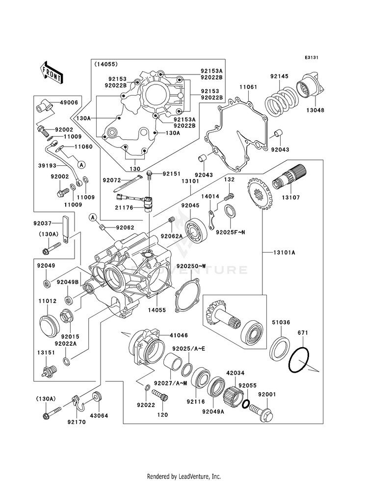 Front Bevel Gear Schematic