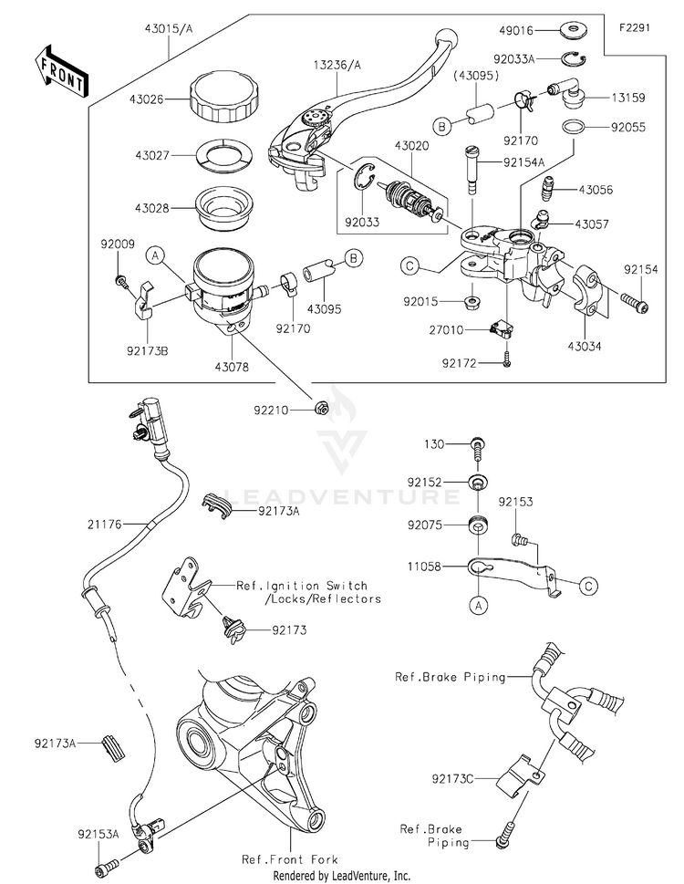 Front Master Cylinder Schematic