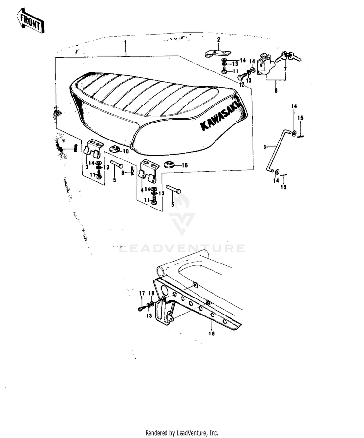 Seat/Chain Cover ('74-'75 F9-B/F9-C 350) Schematic