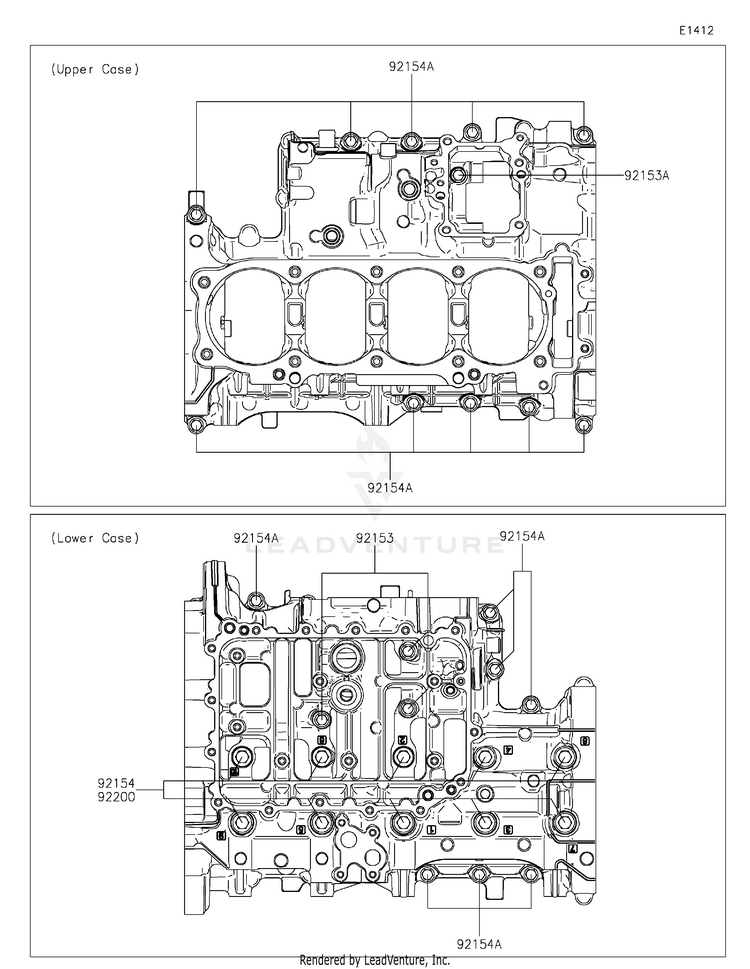 Crankcase Bolt Pattern Schematic