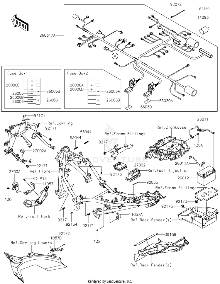 Chassis Electrical Equipment EX400HLF Ninja 400 (2020) Schematic