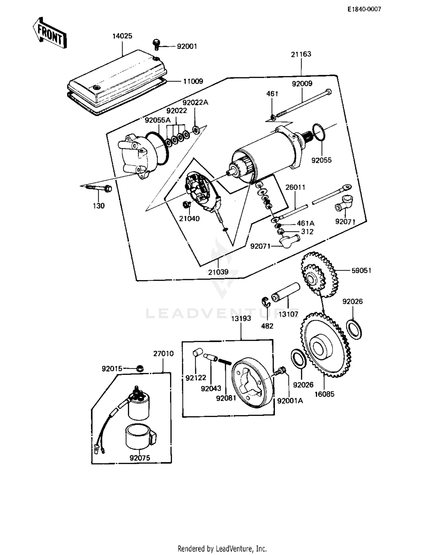 STARTER MOTOR/STARTER CLUTCH ('82-'83 C3