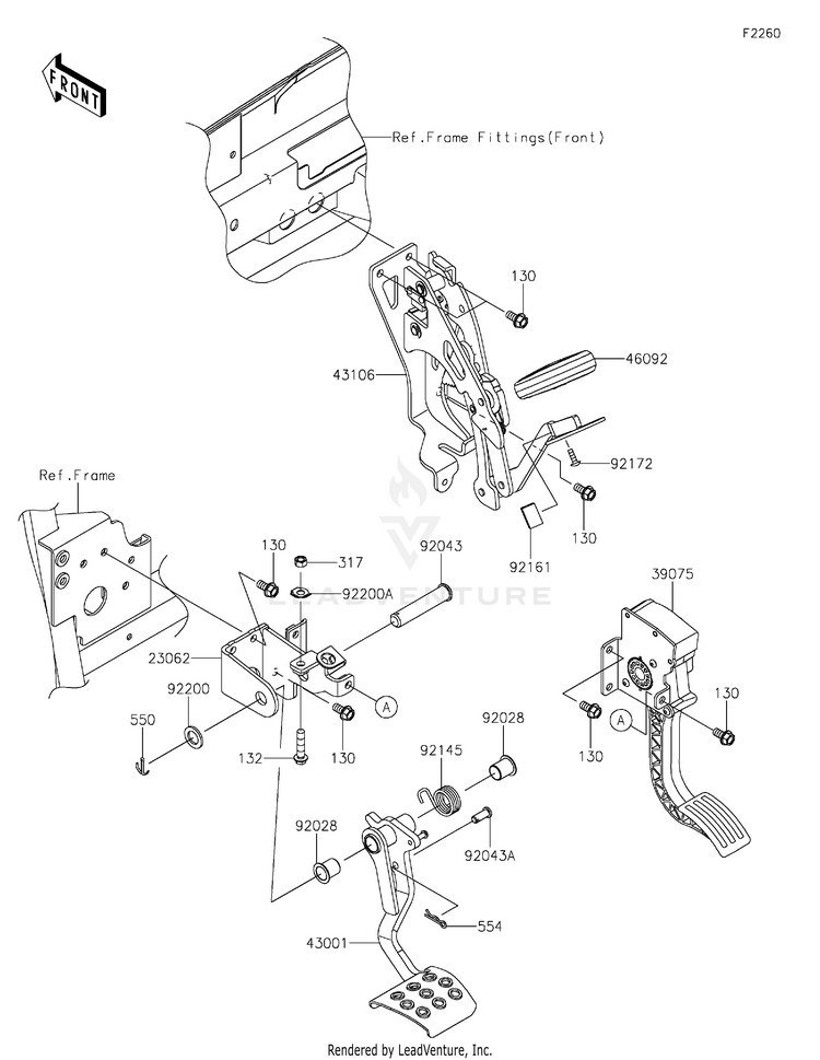 Brake Pedal/Throttle Lever Schematic