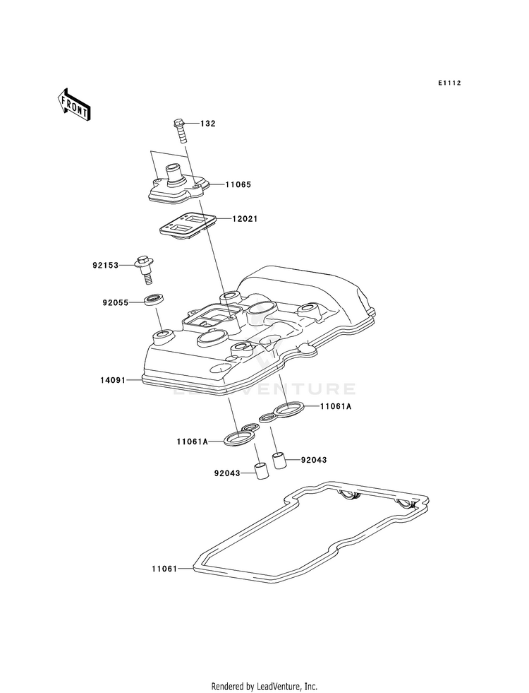Cylinder Head Cover EX300BEF Ninja 300 ABS (2014) Schematic