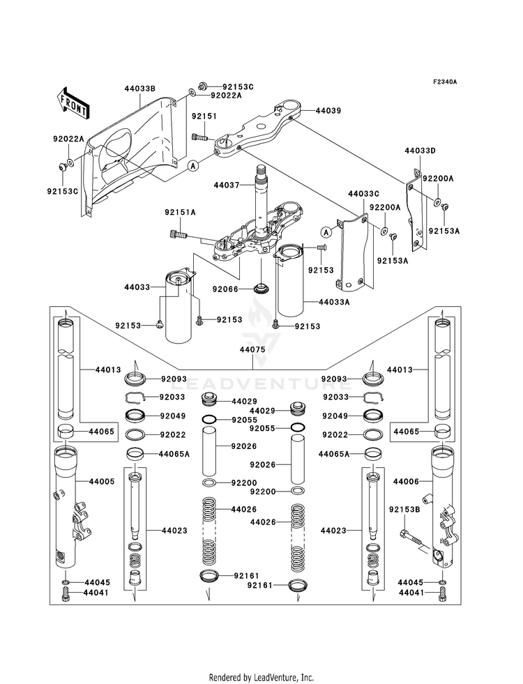 Front Fork (-Jkbvnka1 5a015115) Schematic
