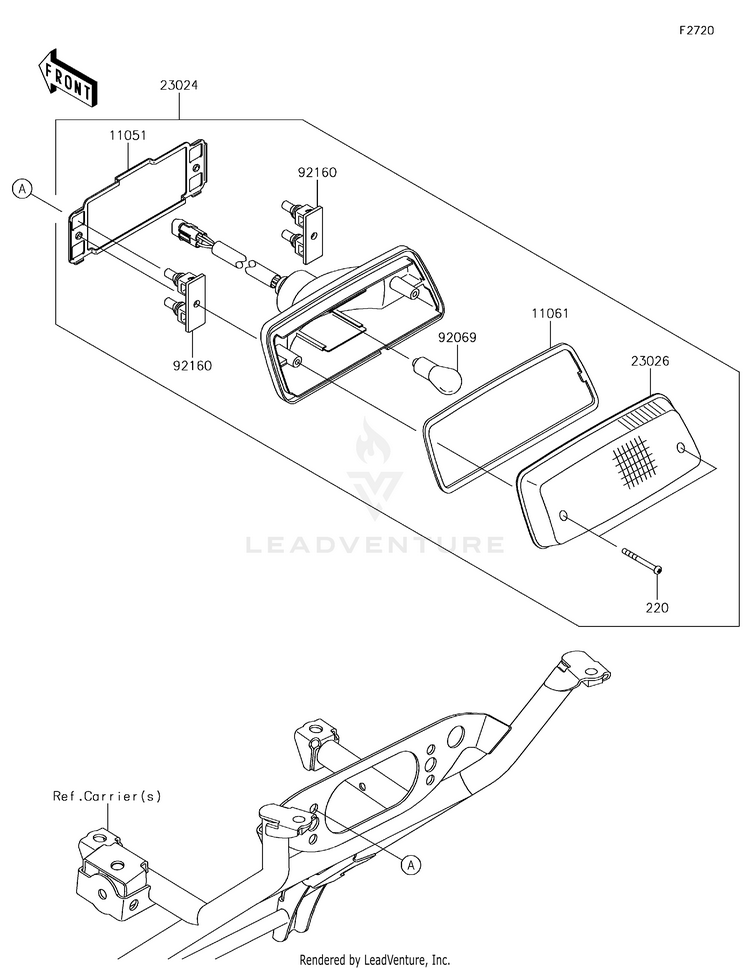 Taillight(S) KVF750LGF Brute Force 750 4x4i (2016) Schematic