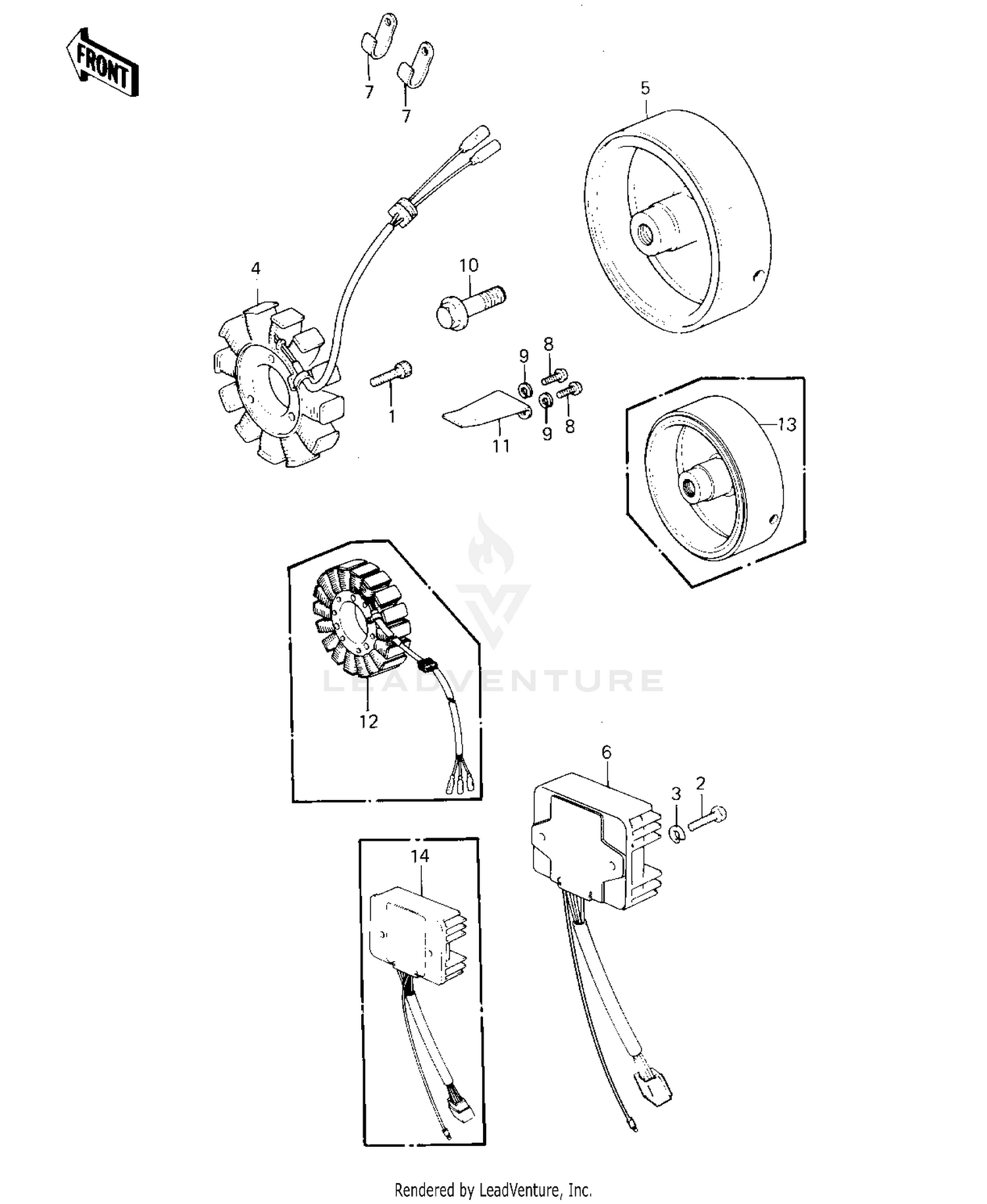 GENERATOR/REGULATOR ('80-'81 C1/C2)