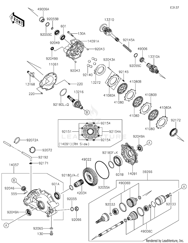 Drive Shaft-Rear 2 KVF750HMFNN Brute Force 750 4x4i EPS Camo (2021) Schematic
