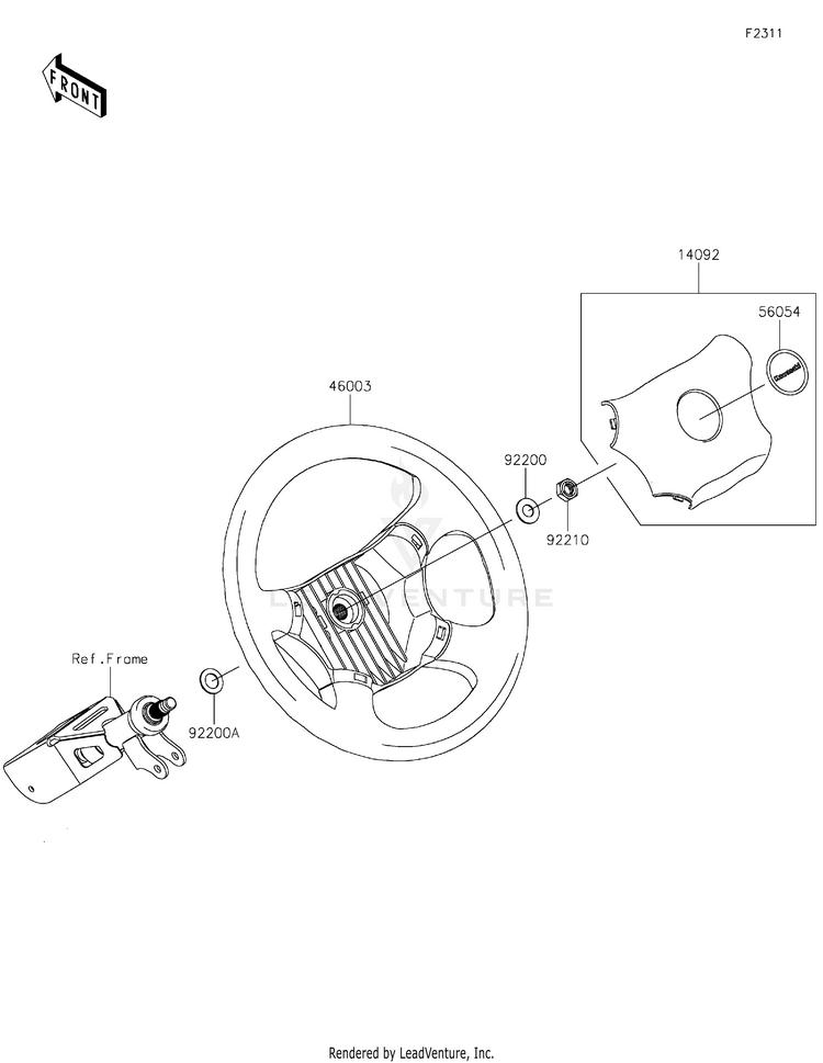 Steering Wheel KAF400RLF Mule SX 4X4 XC FI (2020) Schematic
