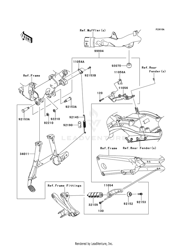 Accessory (Centerstand) ZX1400EDF Ninja ZX-14R (2013) Schematic