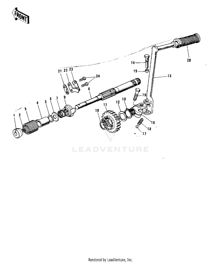 Kickstarter Mechanism ('72-'73 F9/F9-A 3 Schematic