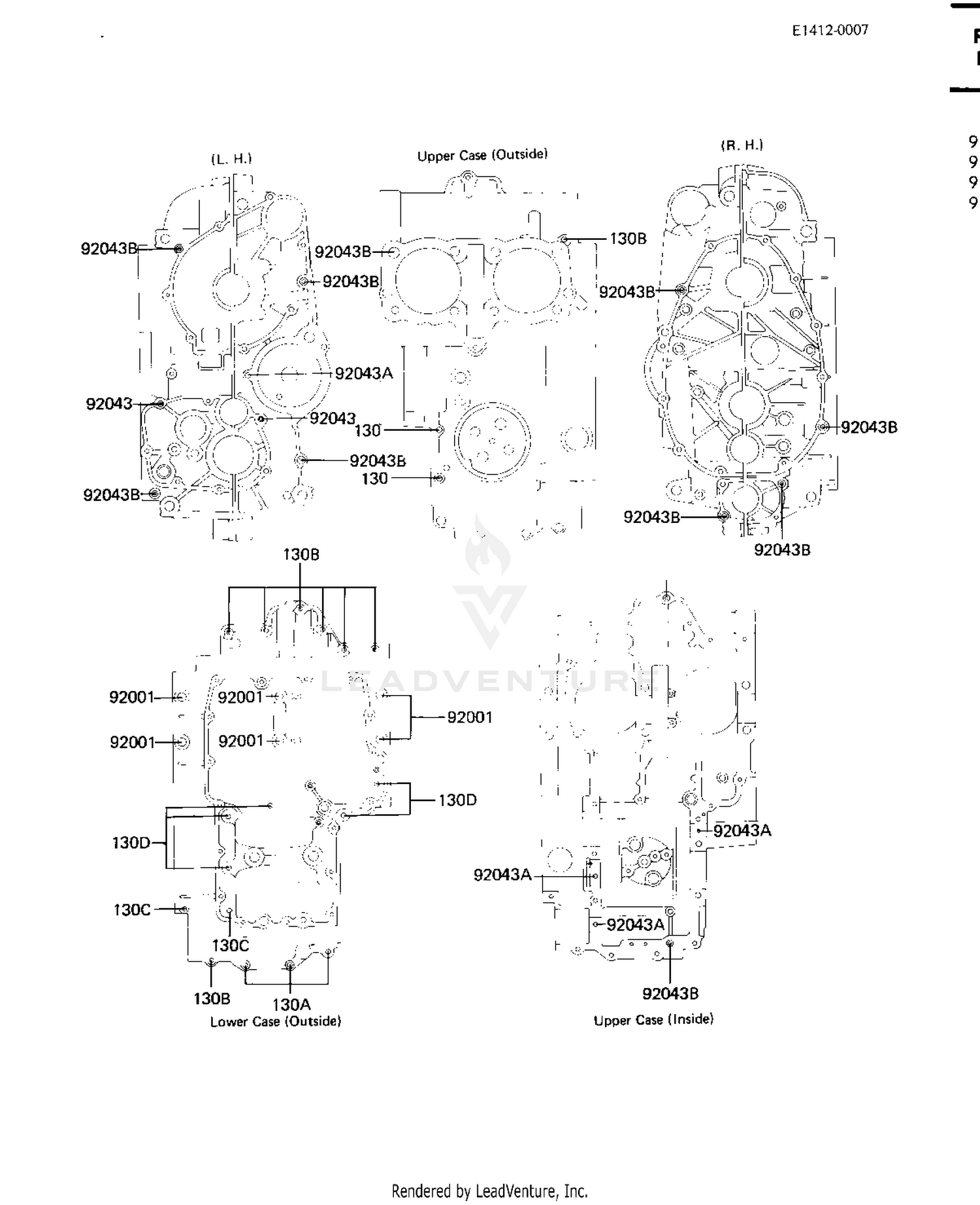 CRANKCASE BOLT & STUD PATTERN