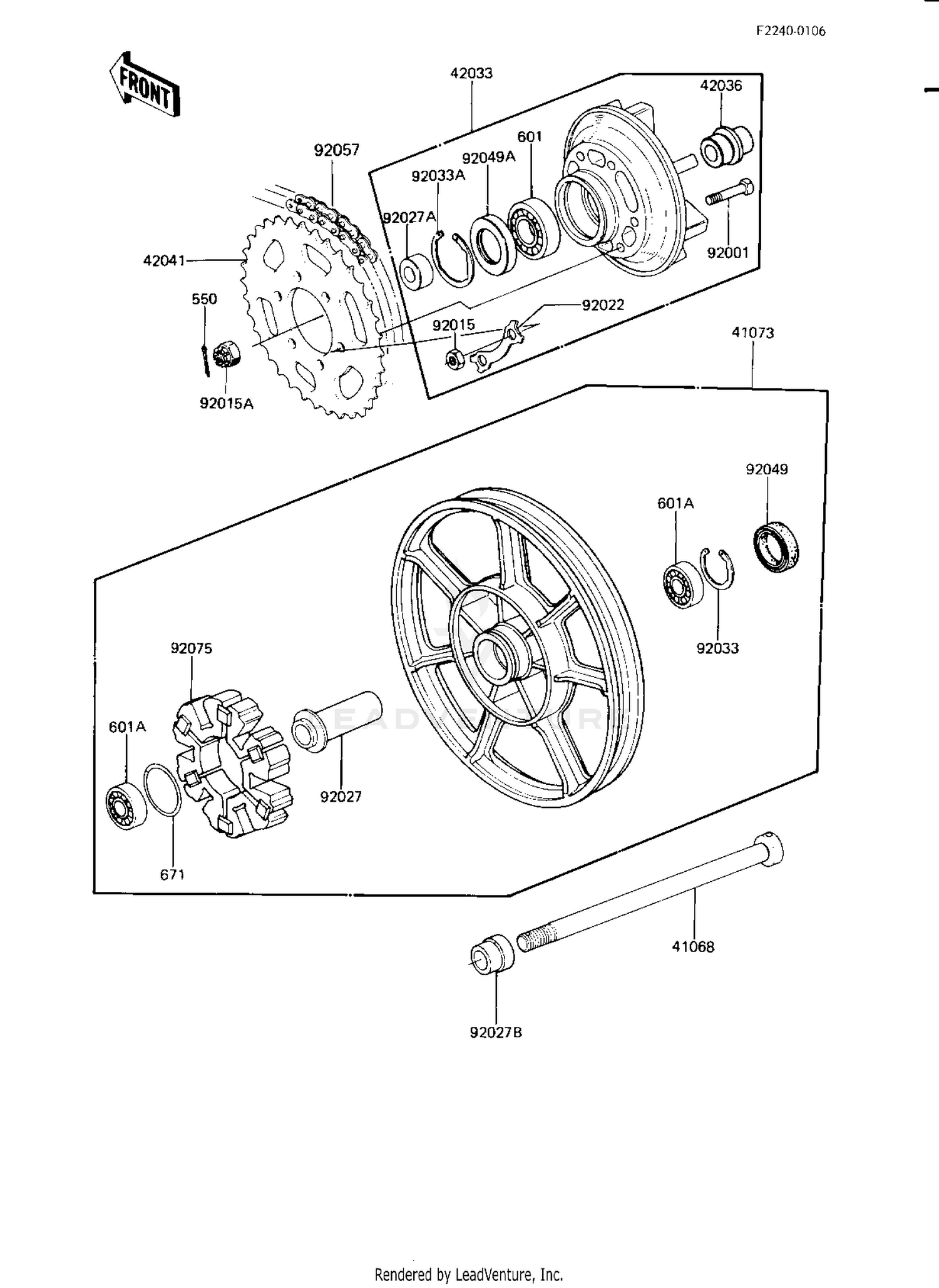 REAR WHEEL/HUB/CHAIN