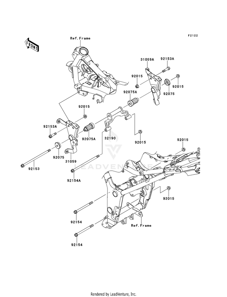 Engine Mount EX300BEF Ninja 300 ABS (2014) Schematic