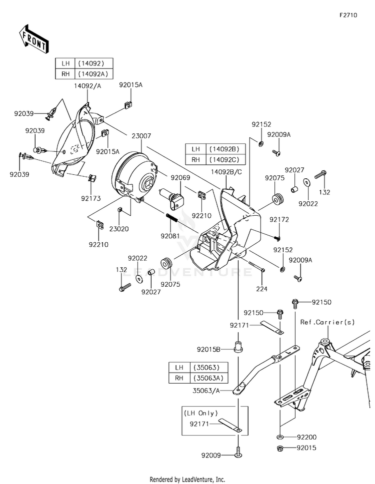 Headlight(S) KVF750GGF Brute Force 750 4x4i EPS (2016) Schematic