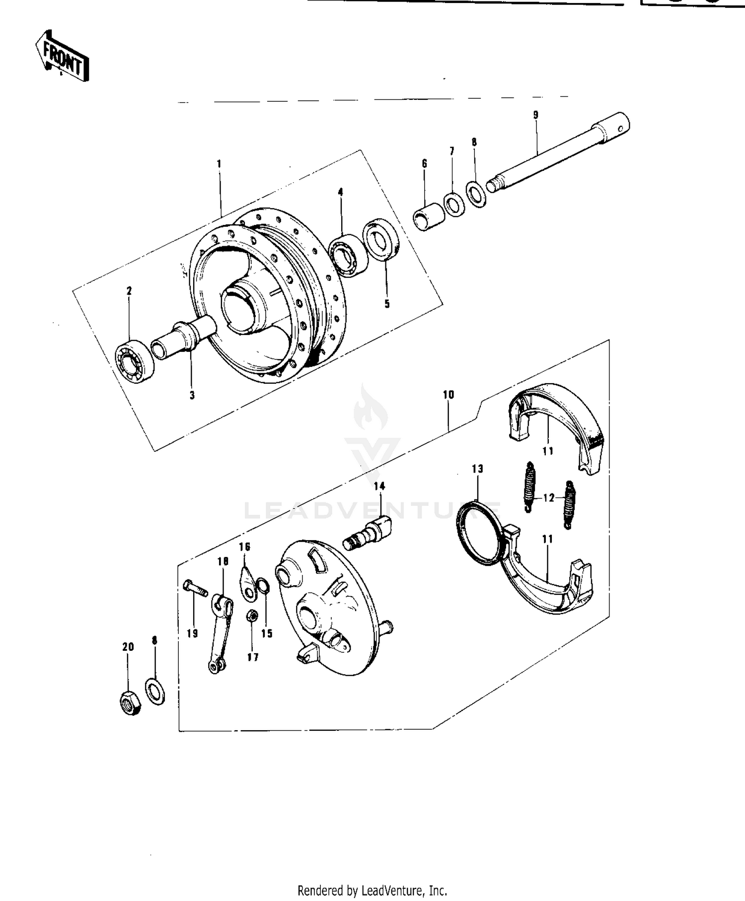 FRONT HUB/BRAKE