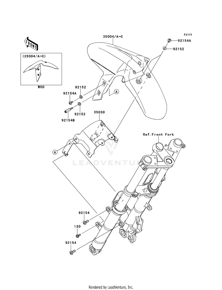 Front Fender(S) EX300BES Ninja 300 ABS (2014) Schematic