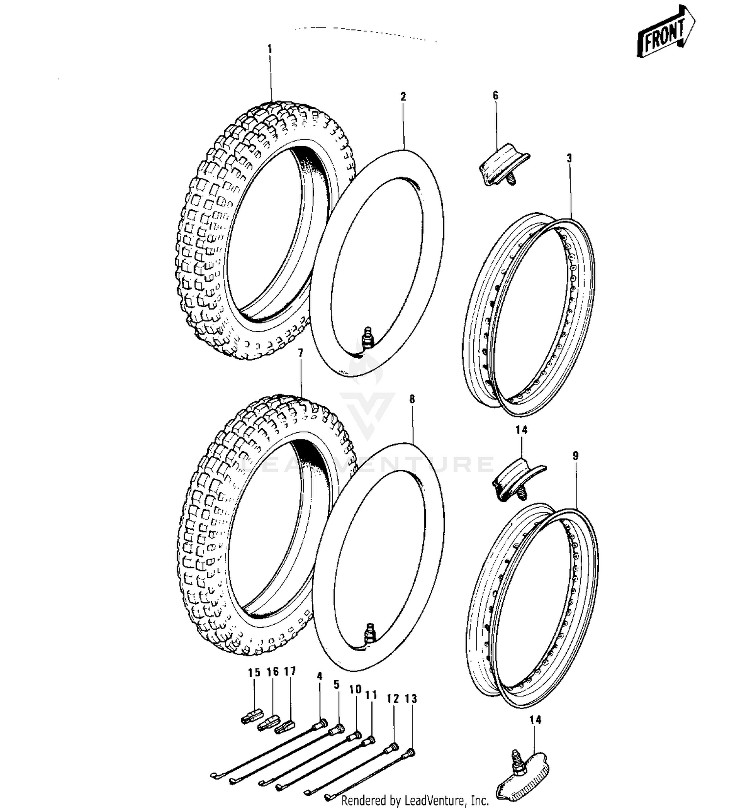 WHEELS/TIRES ('74 KX 450)