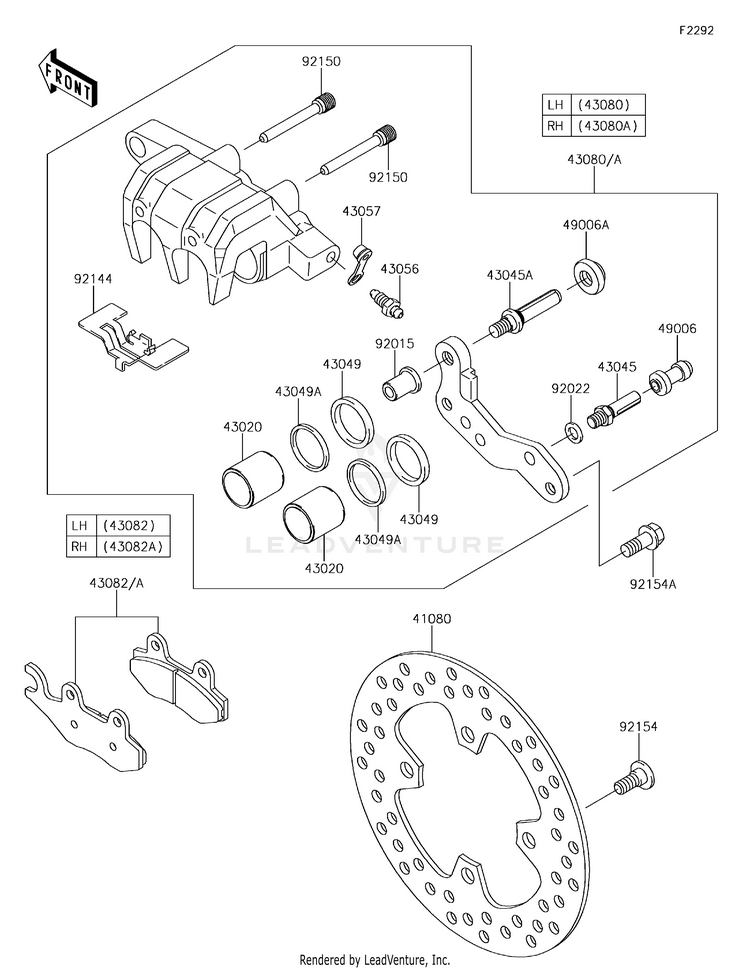 Front Brake KVF750HGF Brute Force 750 4x4i EPS Camo (2016) Schematic