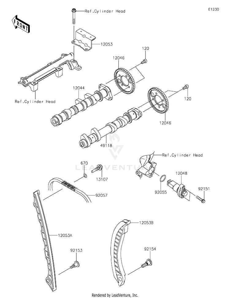 Camshaft(S)/Tensioner Schematic