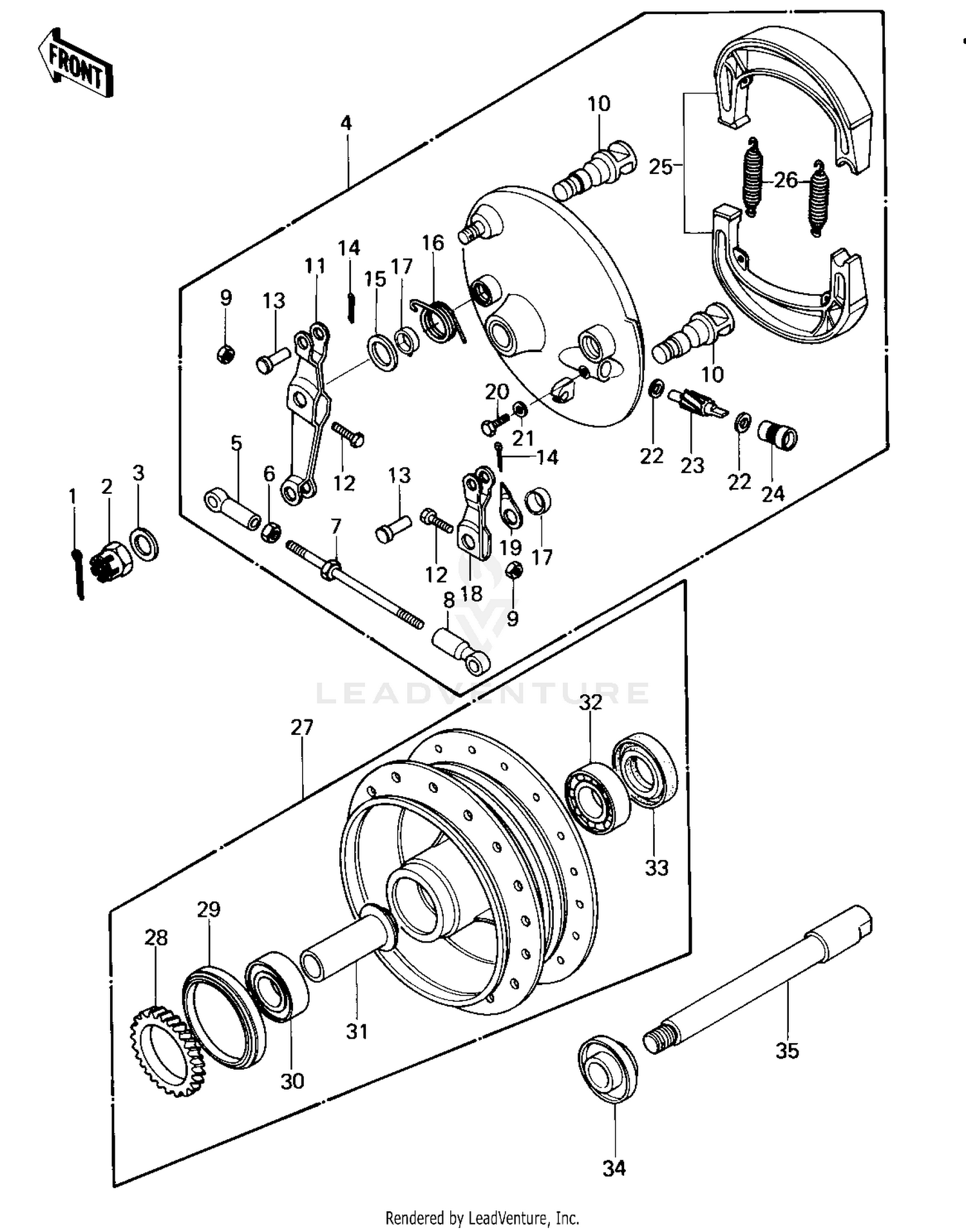 FRONT HUB/BRAKE ('80 B1)