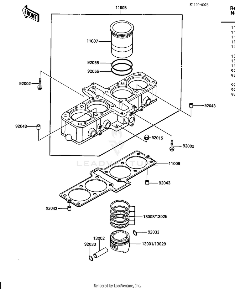 Cylinder/Pistons (E/No.037153-) Schematic