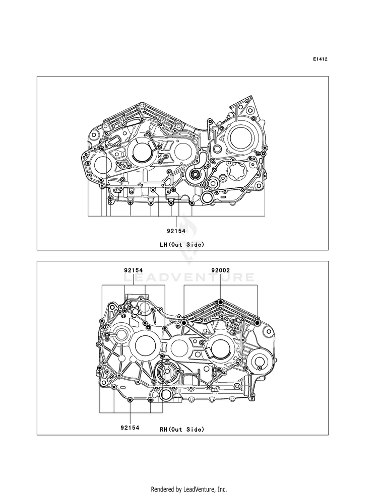 Crankcase Bolt Pattern Schematic