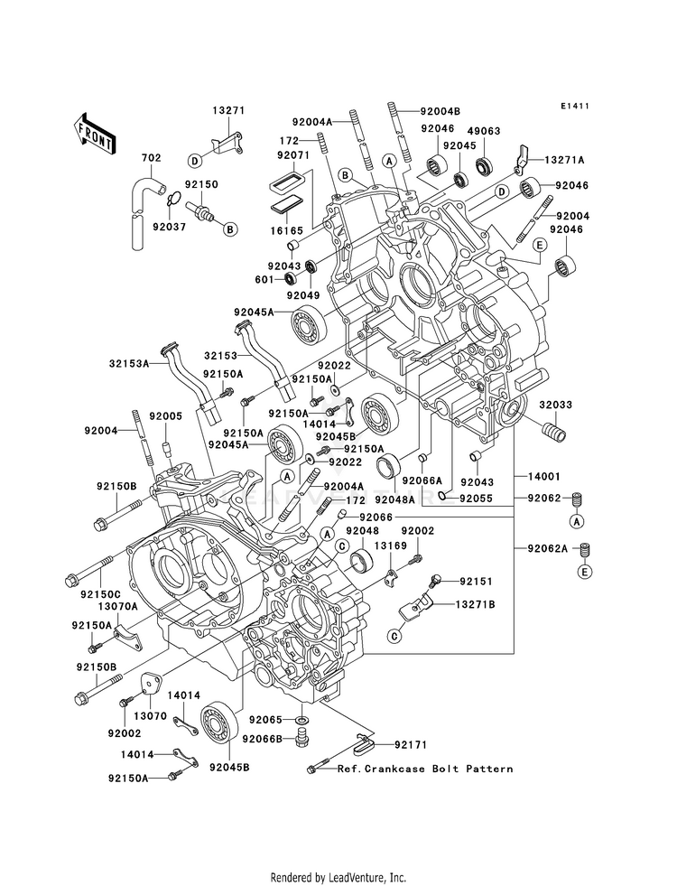 Crankcase (Vn1500-E2-E4) Schematic