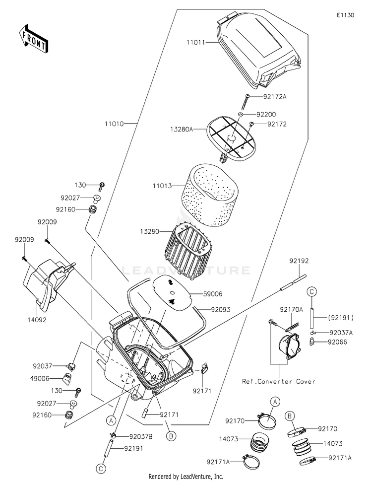Air Cleaner KVF750HLF Brute Force 750 4x4i EPS Camo (2020) Schematic