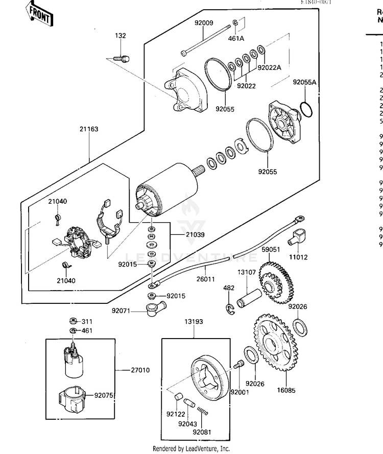 Starter Motor/Starter Clutch Schematic