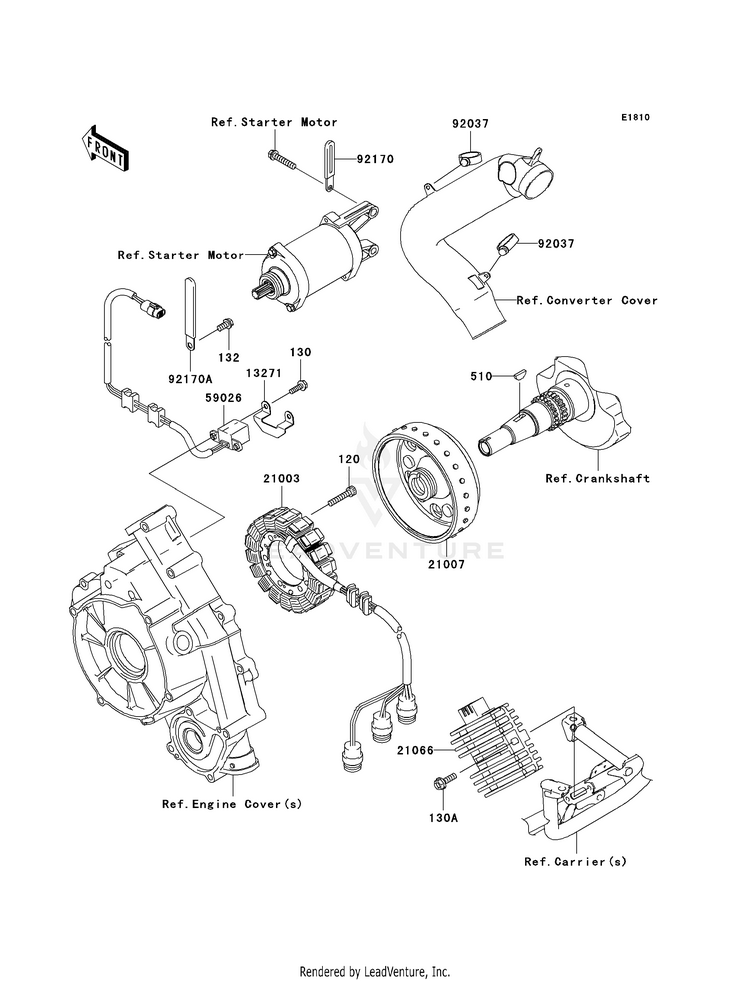 Generator KVF750F8F Brute Force 750 4x4i (2008) Schematic