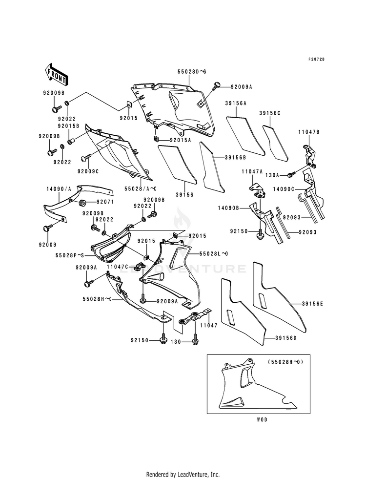 Cowling Lowers (Zx600-E6) Schematic
