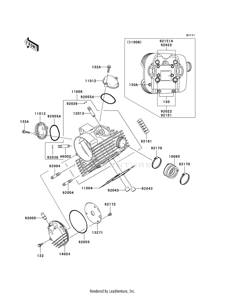 Cylinder Head KVF360AAF Prairie 360 4X4 (2010) Schematic