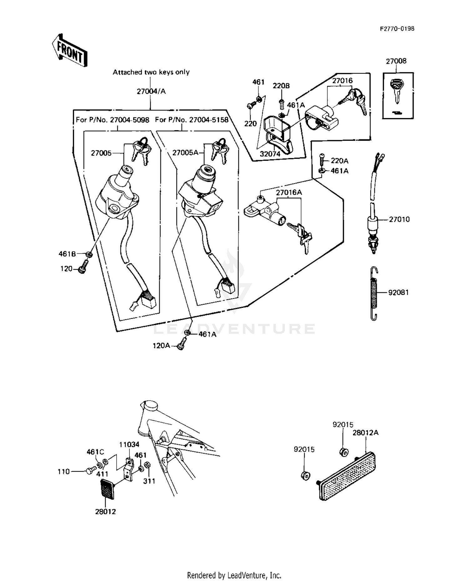 IGNITION SWITCH/LOCKS/REFLECTORS