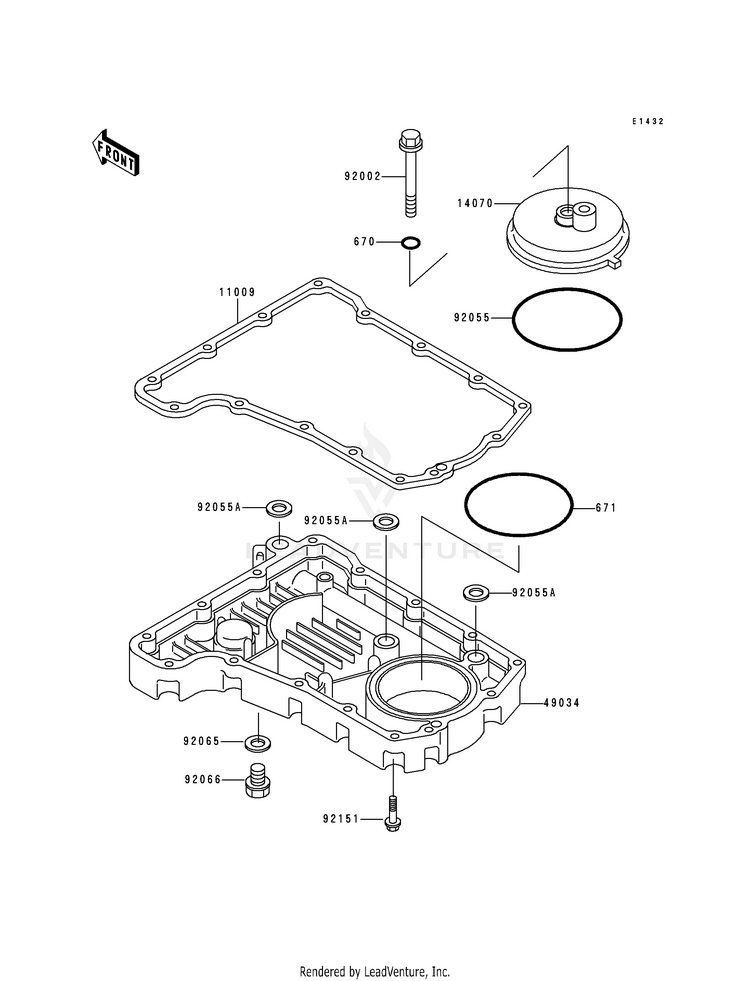 Breather Cover/Oil Pan Schematic
