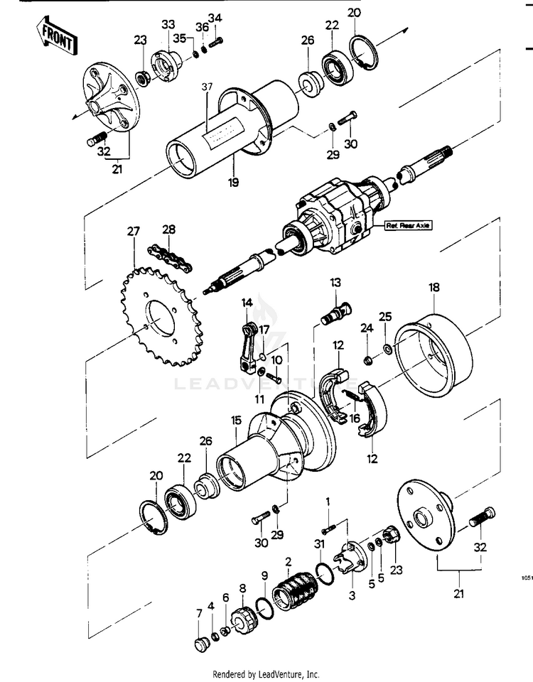 Rear Hub/Brake/Chain Schematic