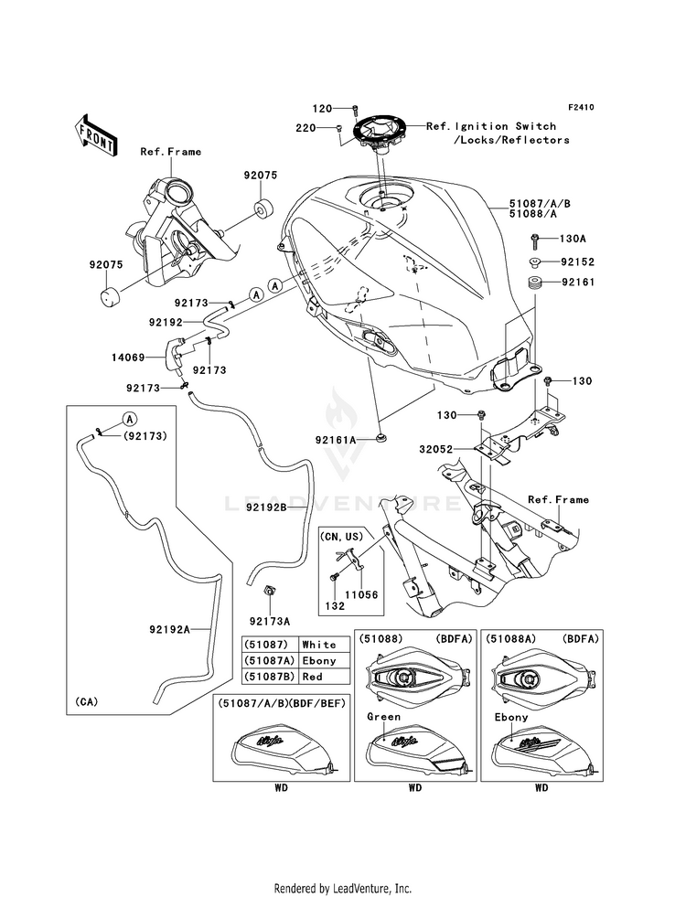 Fuel Tank (Bdf-Bef) EX300BEF Ninja 300 ABS (2014) Schematic