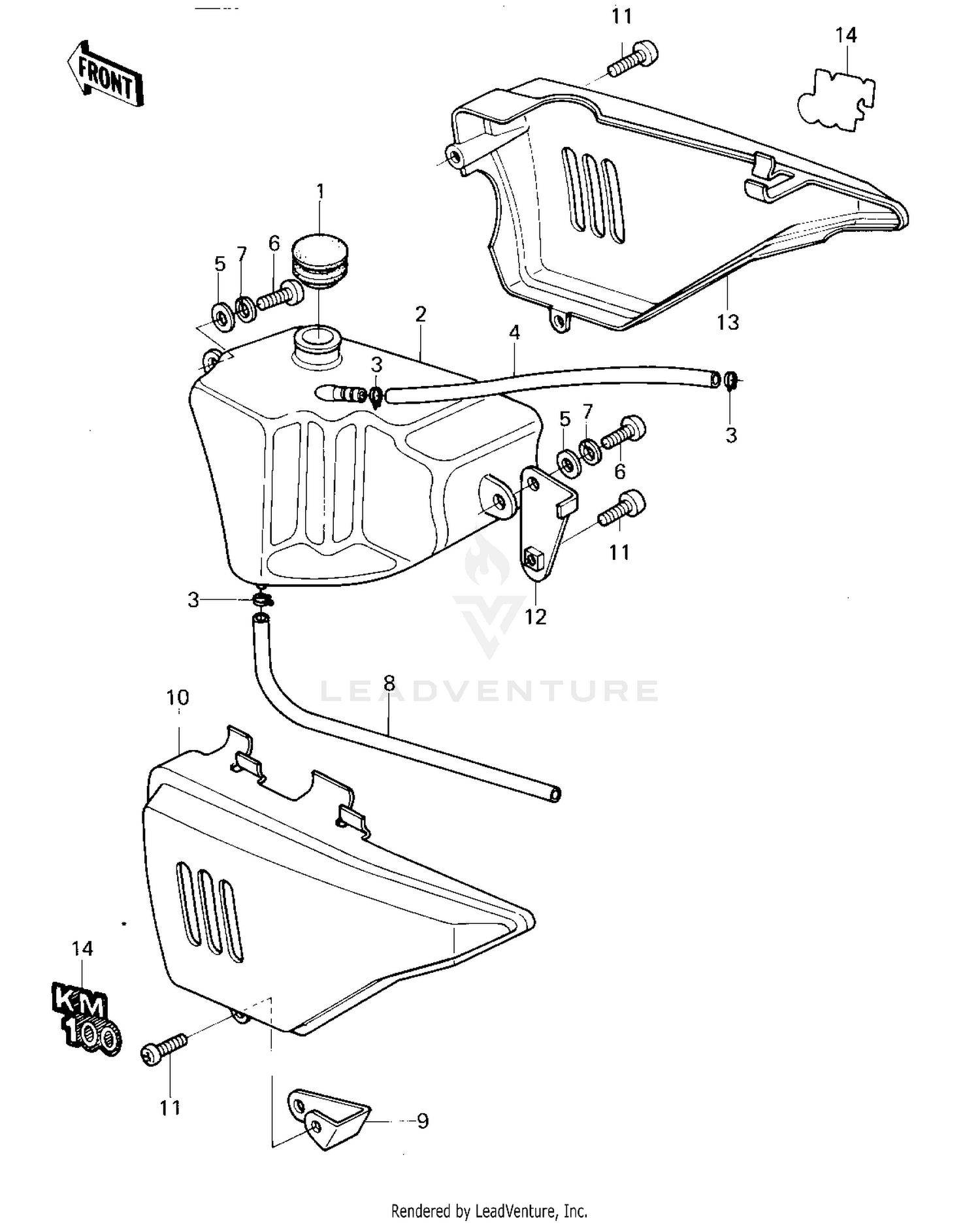 SIDE COVERS/OIL TANK (KM100-A6/A7)
