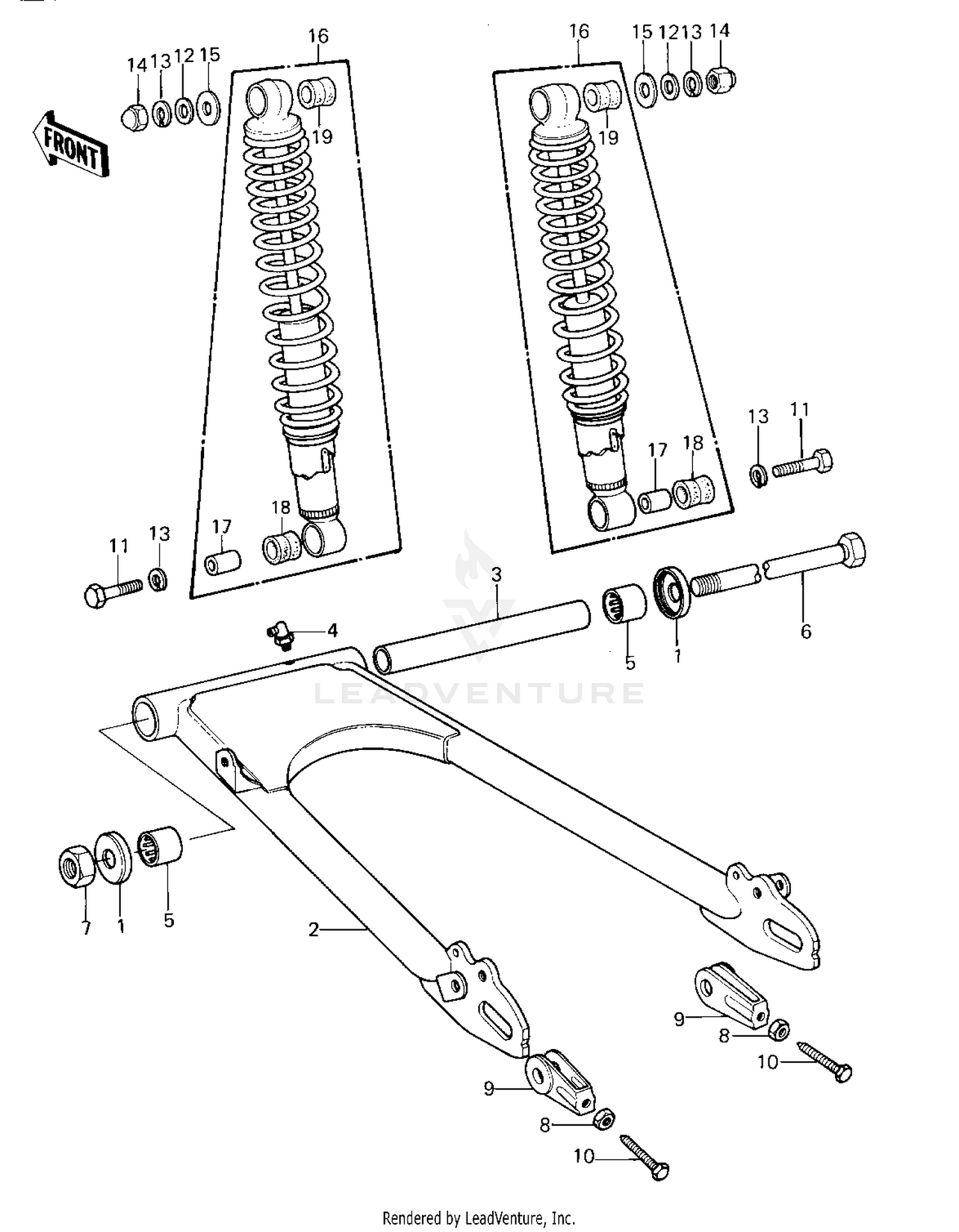 SWING ARM/SHOCK ABSORBERS ('80 A1)