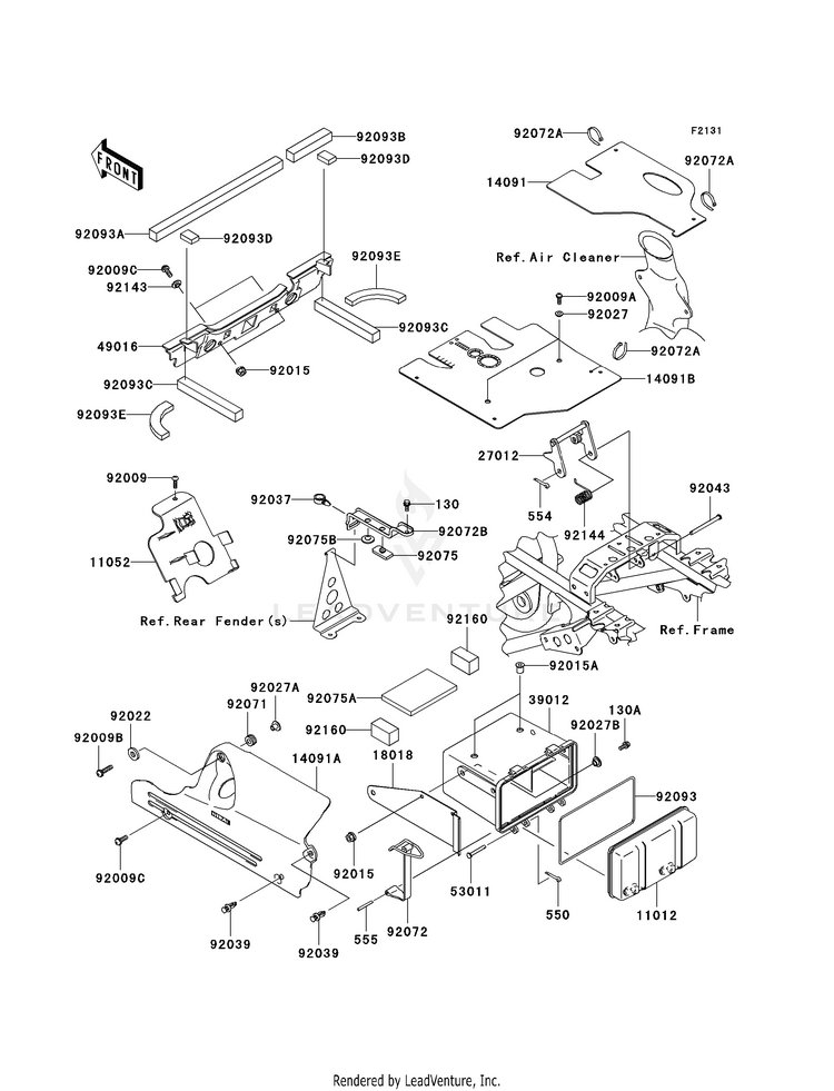 Frame Fittings KVF360CAF Prairie 360 4X4 Realtree APG HD (2010) Schematic