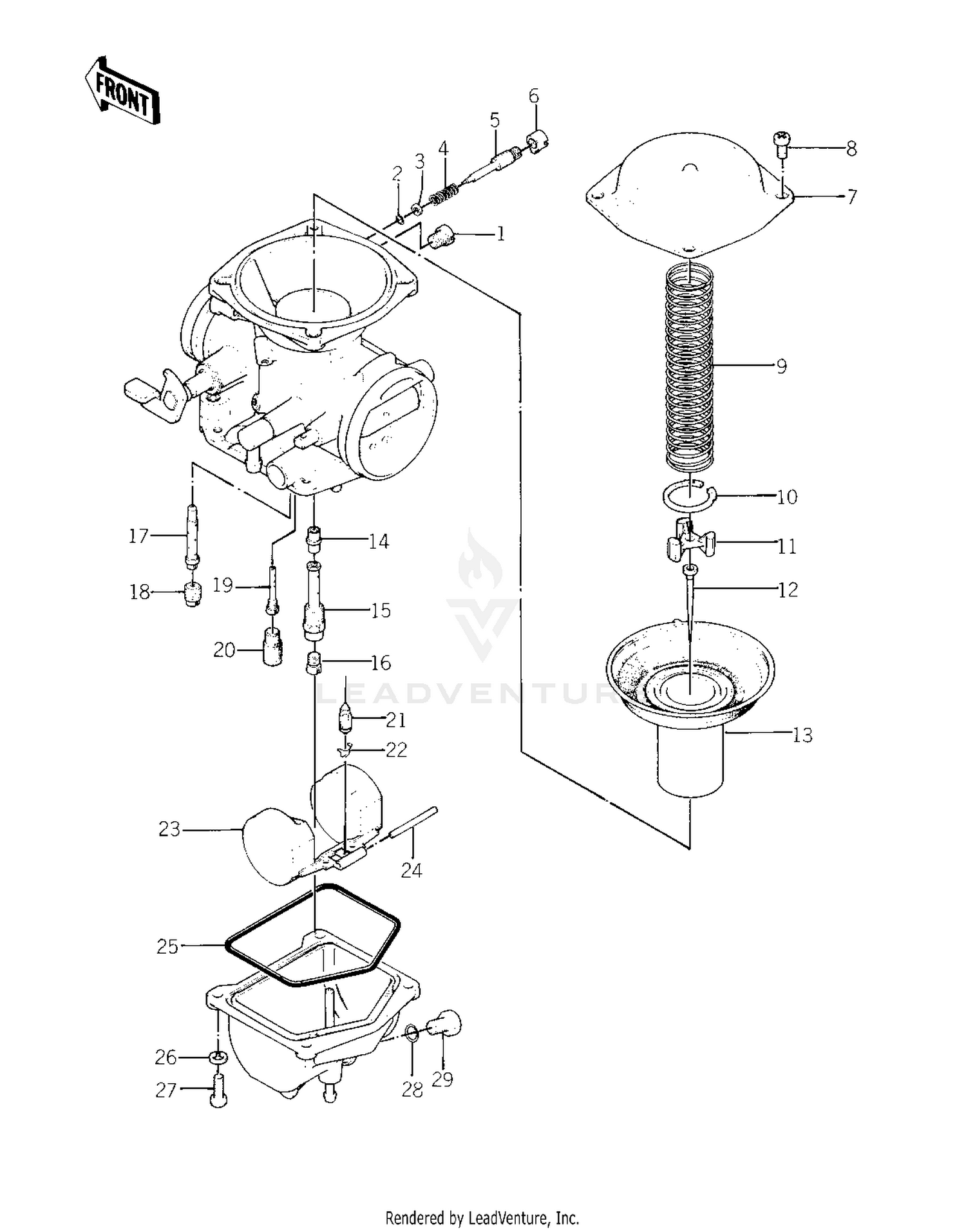 CARBURETOR PARTS (KZ400-A2)