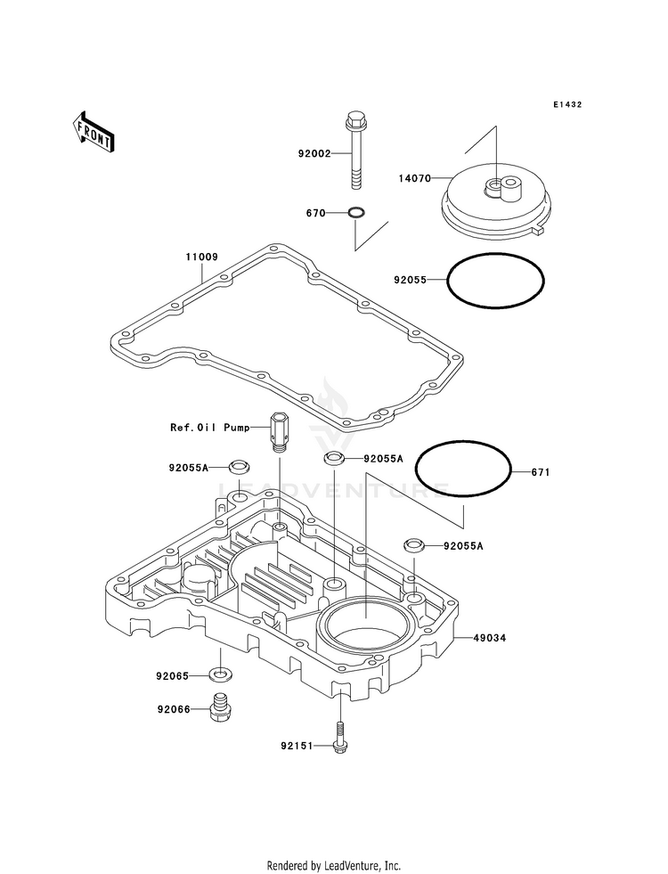 Breather Cover/Oil Pan Schematic