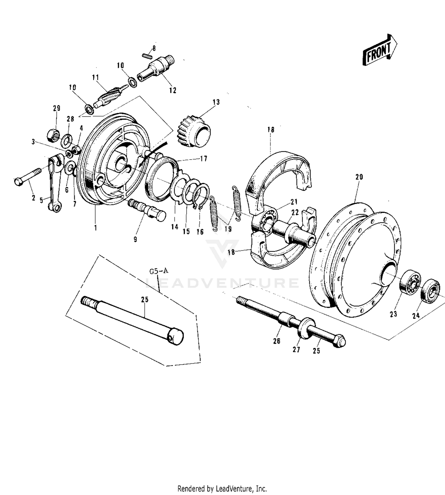 FRONT HUB/BRAKE ('72-'73 G5-A)