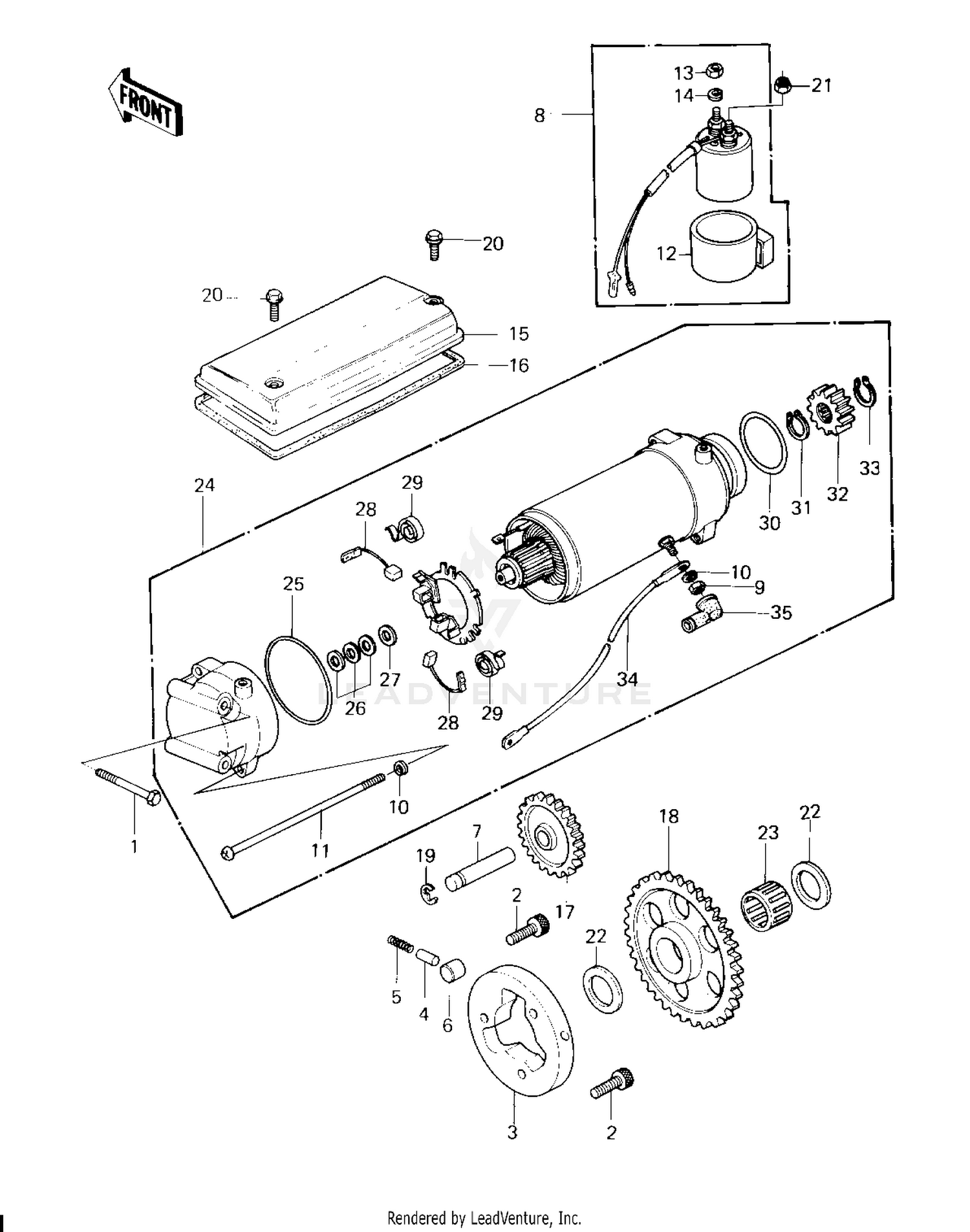 STARTER MOTOR/STARTER CLUTCH ('80 H1)
