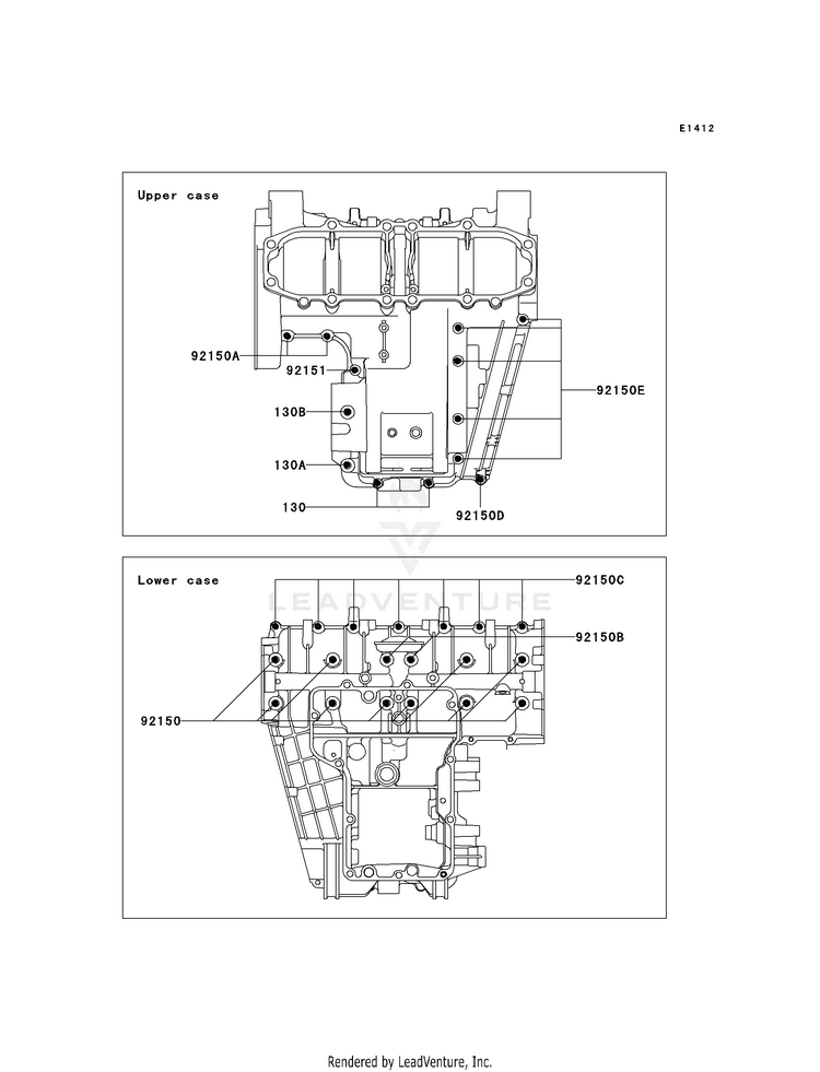 Crankcase Bolt Pattern Schematic