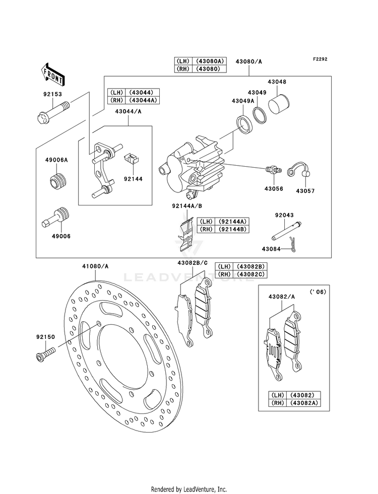Front Brake VN1600D8F Vulcan 1600 Nomad (2008) Schematic